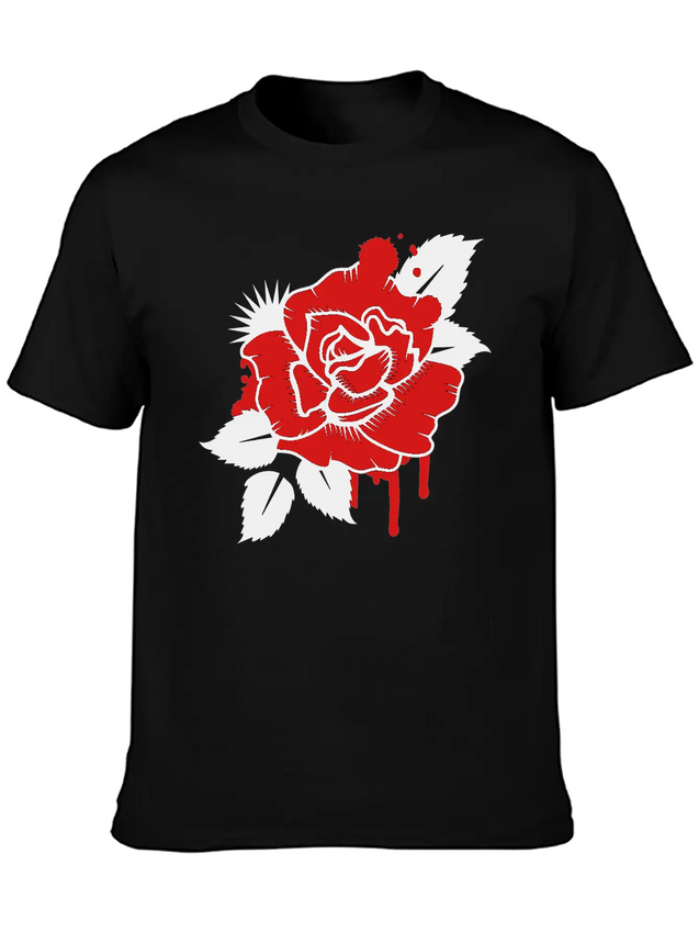 A Graffiti Rose Simple Everyday Graphic Tee – Lightweight Summer Wear