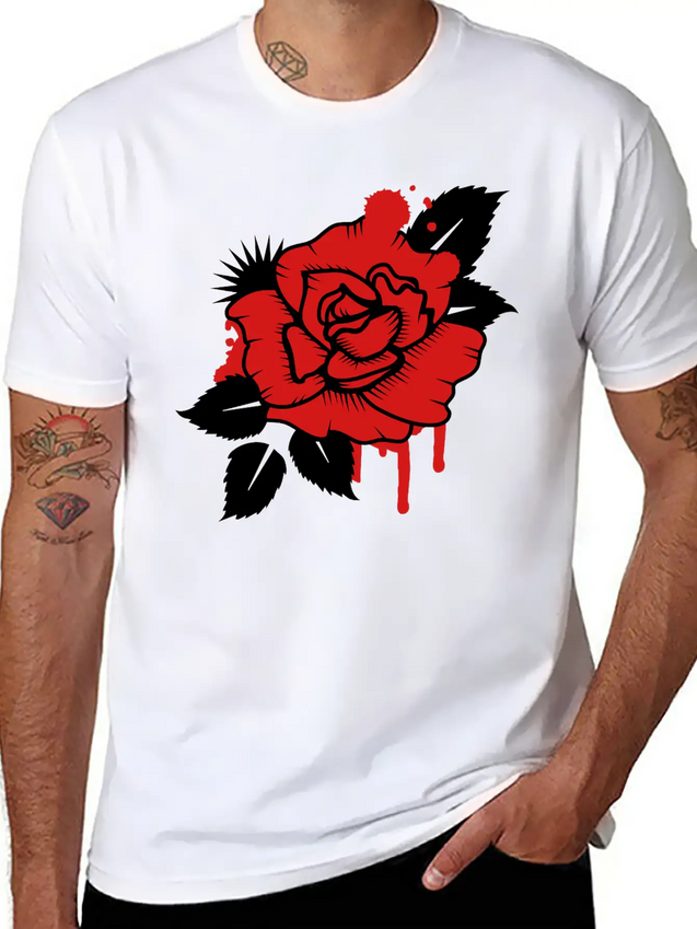 A Graffiti Rose Simple Everyday Graphic Tee – Lightweight Summer Wear