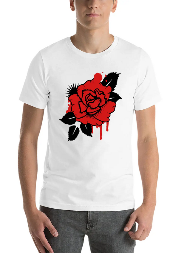 A Graffiti Rose Simple Everyday Graphic Tee – Lightweight Summer Wear