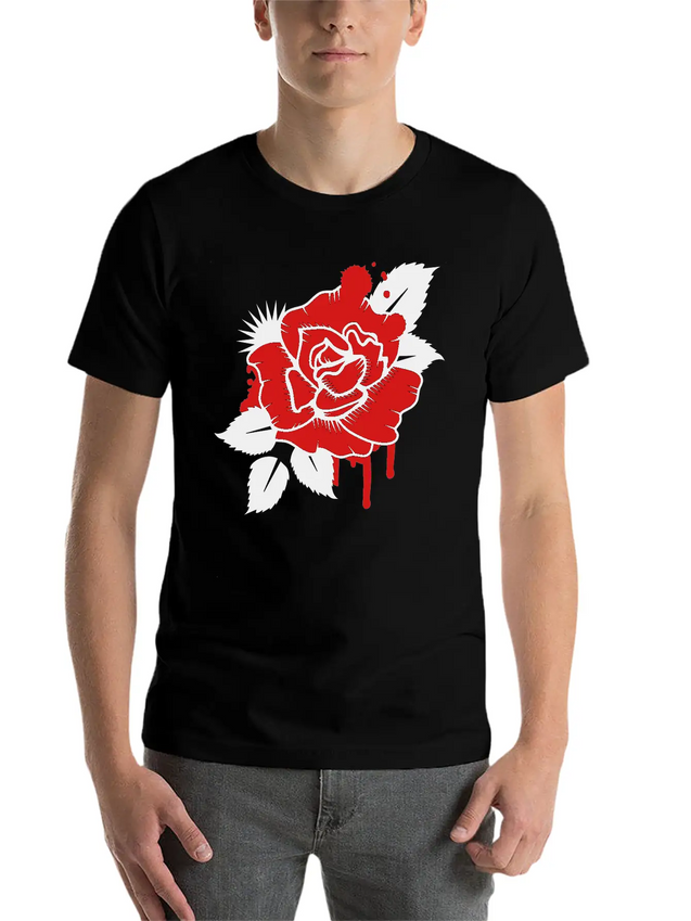 A Graffiti Rose Simple Everyday Graphic Tee – Lightweight Summer Wear