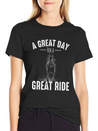 A GREAT DAY FOR A GREAT RIDE Motif For Horse Breathable Soft Cotton T-Shirt – Timeless Casual Look