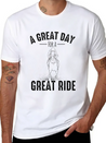A GREAT DAY FOR A GREAT RIDE Motif For Horse Breathable Soft Cotton T-Shirt – Timeless Casual Look