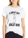 A GREAT DAY FOR A GREAT RIDE Motif For Horse Breathable Soft Cotton T-Shirt – Timeless Casual Look