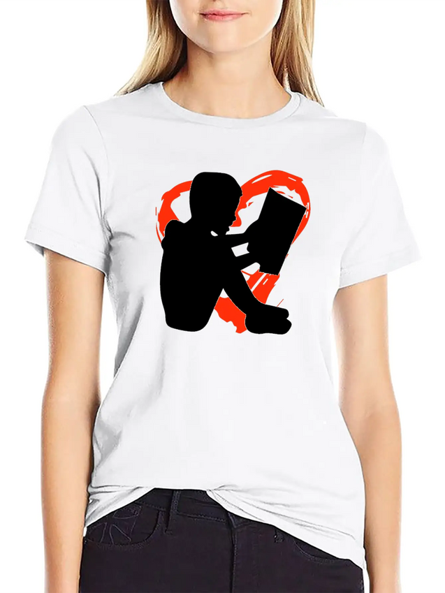 A Heart For Reading Simple Everyday Graphic Tee – Lightweight Summer Wear