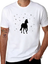 A Huge Horse In The Snow Casual Graphic T-Shirt – Simple And Comfortable Daily Wear