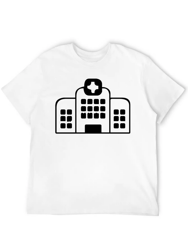 A Large Hospital Building Modern Fit Casual T-Shirt – Clean And Versatile Design
