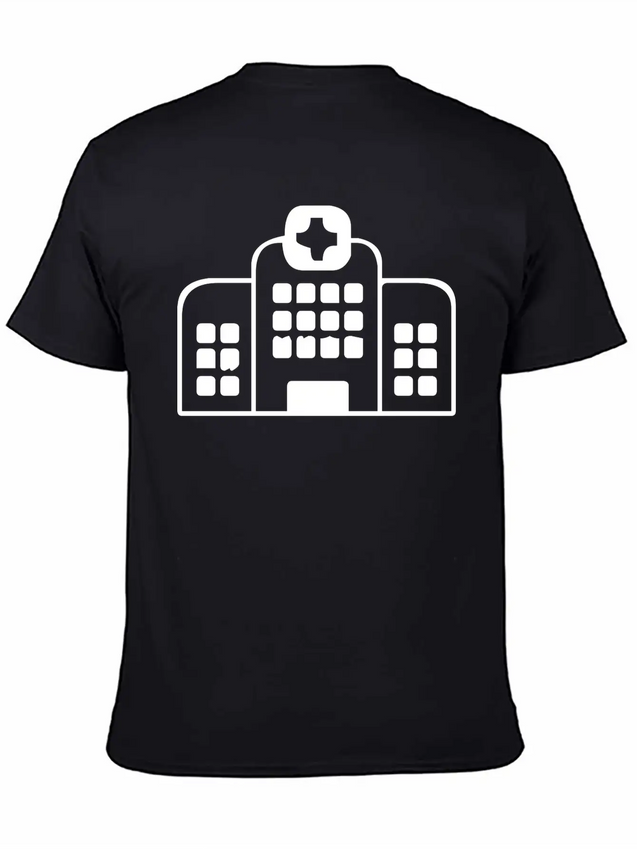 A Large Hospital Building Modern Fit Casual T-Shirt – Clean And Versatile Design