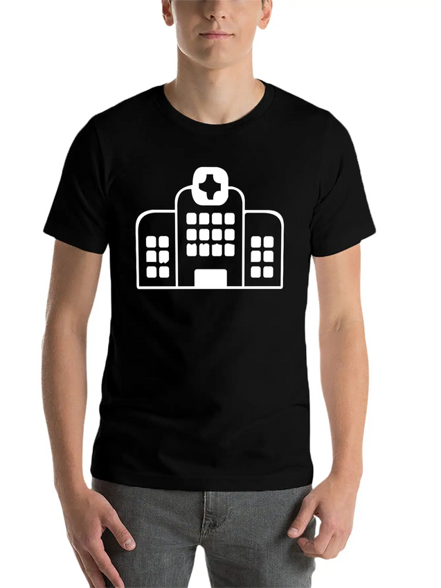 A Large Hospital Building Modern Fit Casual T-Shirt – Clean And Versatile Design
