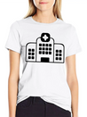 A Large Hospital Building Modern Fit Casual T-Shirt – Clean And Versatile Design