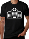 A Large Hospital Building Modern Fit Casual T-Shirt – Clean And Versatile Design