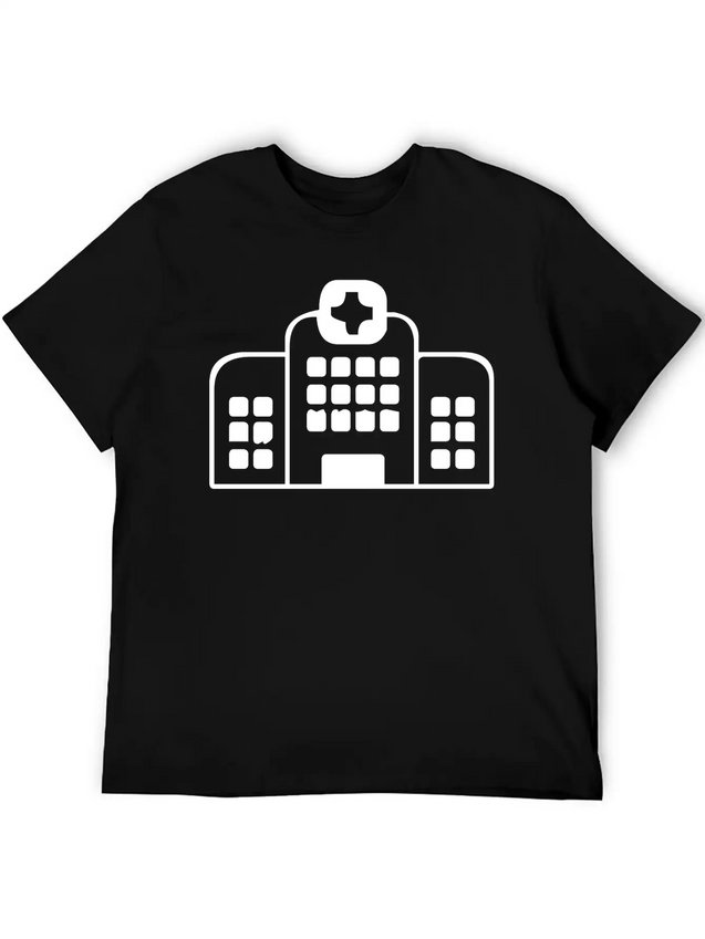 A Large Hospital Building Modern Fit Casual T-Shirt – Clean And Versatile Design