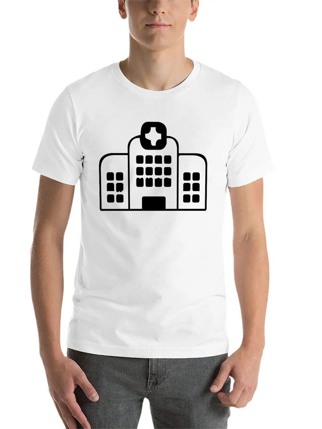 A Large Hospital Building Modern Fit Casual T-Shirt – Clean And Versatile Design