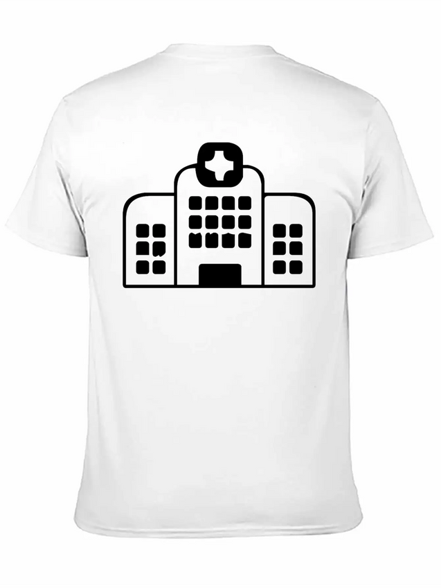 A Large Hospital Building Modern Fit Casual T-Shirt – Clean And Versatile Design