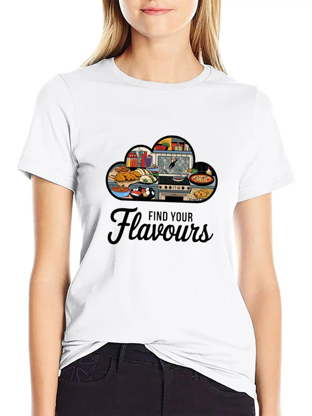 A Logo With The Text Flavours In A Modern T Shirt Breathable Soft Cotton T-Shirt – Timeless Casual Look