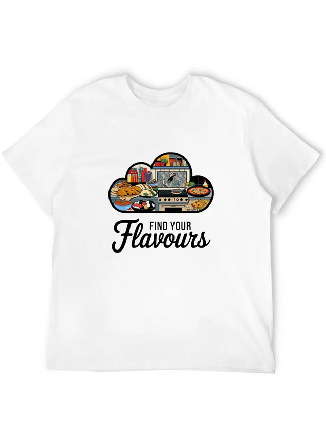 A Logo With The Text Flavours In A Modern T Shirt Breathable Soft Cotton T-Shirt – Timeless Casual Look