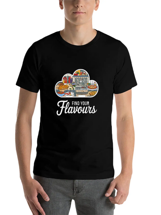 A Logo With The Text Flavours In A Modern T Shirt Breathable Soft Cotton T-Shirt – Timeless Casual Look