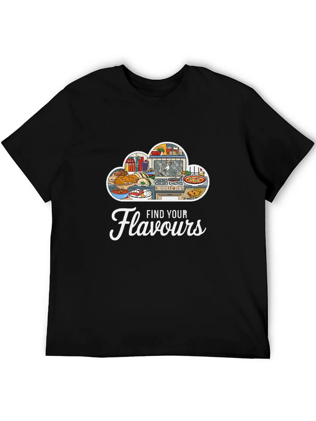 A Logo With The Text Flavours In A Modern T Shirt Breathable Soft Cotton T-Shirt – Timeless Casual Look