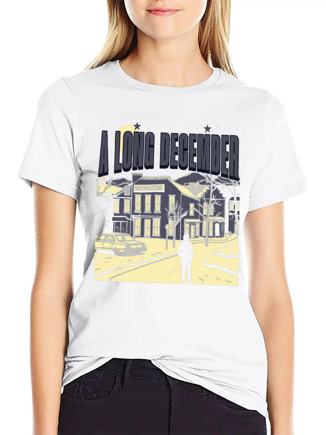 A Long December Lyrics Tribute - 90s Music Nostalg Comfortable Minimalist Graphic Tee – Summer Style Essential