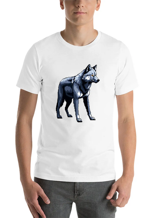 A Pixel Art Of A Wolf Simple Everyday Graphic Tee – Lightweight Summer Wear