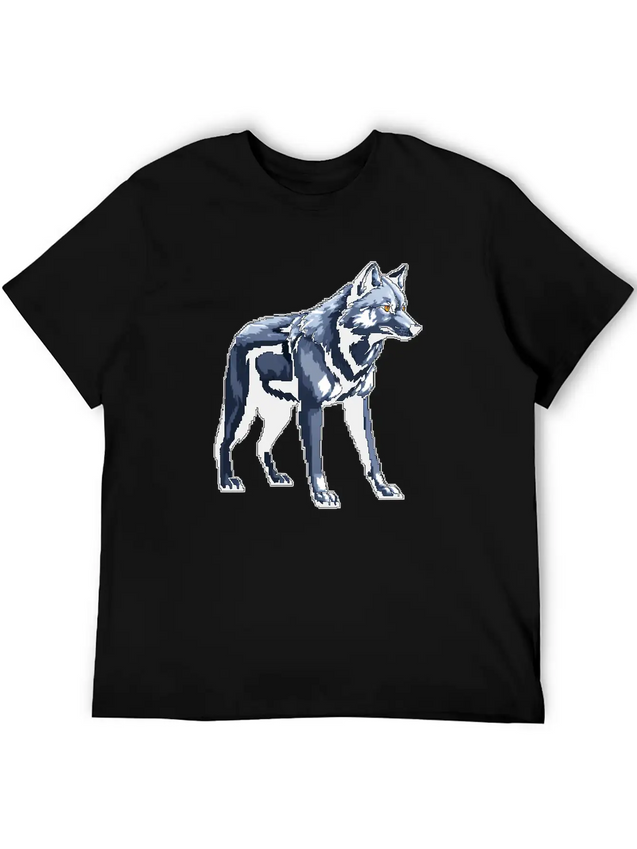 A Pixel Art Of A Wolf Simple Everyday Graphic Tee – Lightweight Summer Wear
