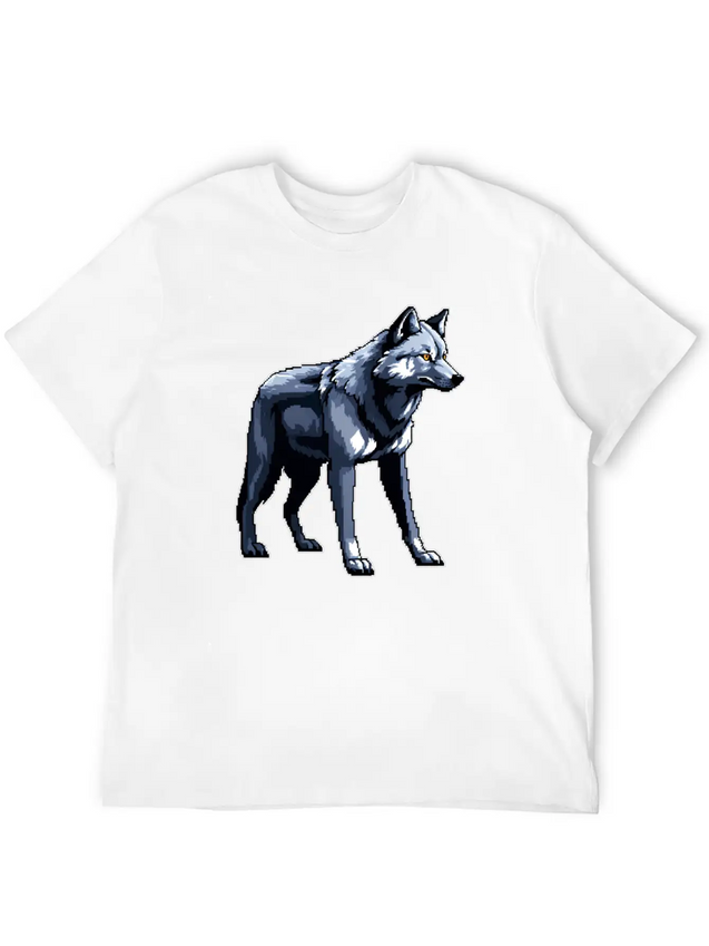 A Pixel Art Of A Wolf Simple Everyday Graphic Tee – Lightweight Summer Wear