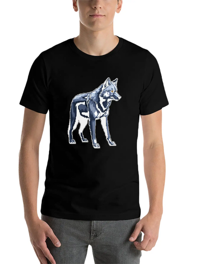 A Pixel Art Of A Wolf Simple Everyday Graphic Tee – Lightweight Summer Wear