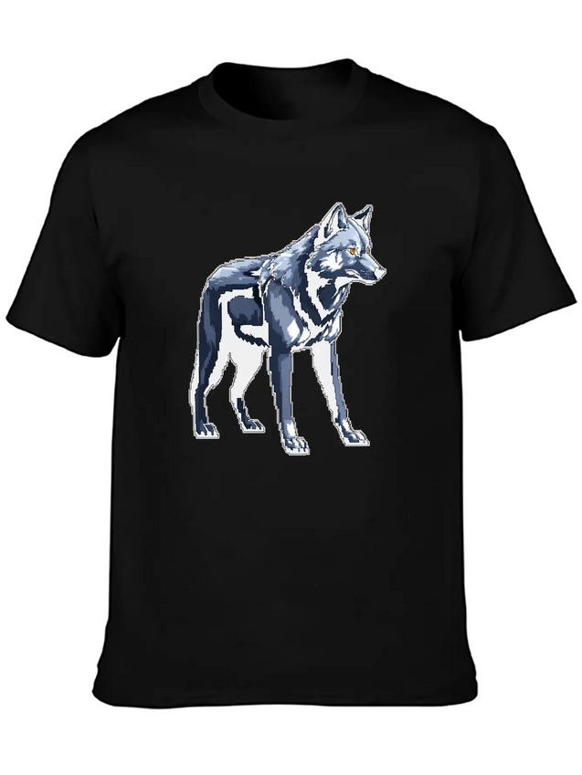 A Pixel Art Of A Wolf Simple Everyday Graphic Tee – Lightweight Summer Wear