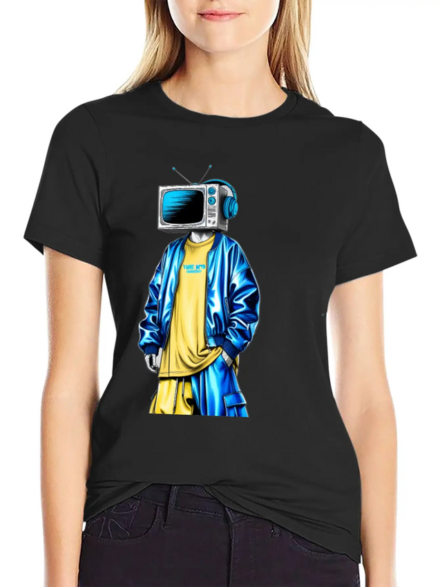 A Surreal Futuristic Tshirt Graphic Fe 3 Simple Everyday Graphic Tee – Lightweight Summer Wear