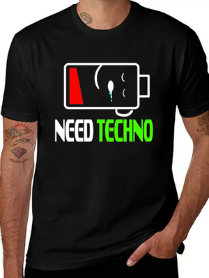 A Techno Tee For Music Lovers Saying "Need Techno Comfortable Minimalist Graphic Tee – Summer Style Essential