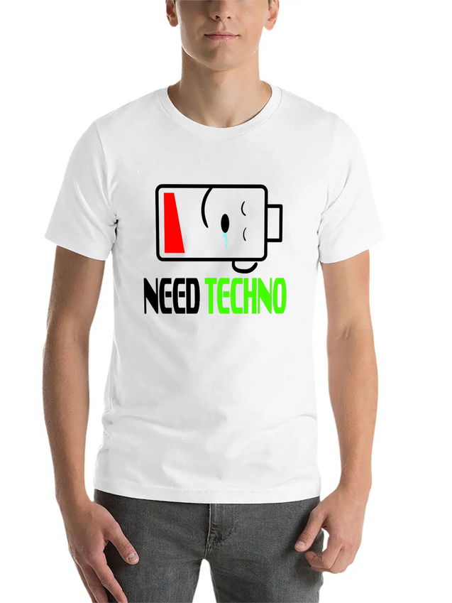 A Techno Tee For Music Lovers Saying "Need Techno Comfortable Minimalist Graphic Tee – Summer Style Essential