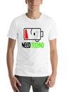 A Techno Tee For Music Lovers Saying "Need Techno Comfortable Minimalist Graphic Tee – Summer Style Essential