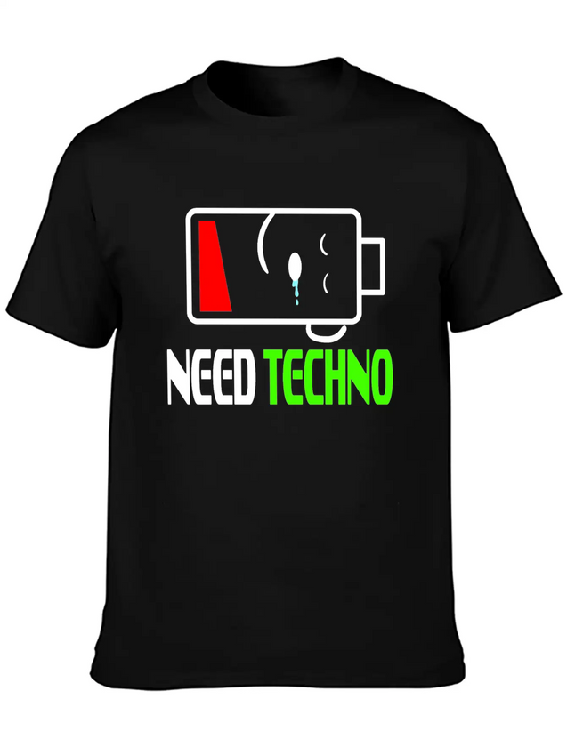 A Techno Tee For Music Lovers Saying "Need Techno Comfortable Minimalist Graphic Tee – Summer Style Essential