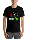 A Techno Tee For Music Lovers Saying "Need Techno Comfortable Minimalist Graphic Tee – Summer Style Essential