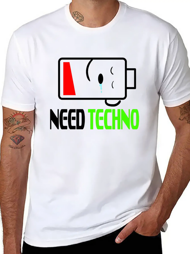 A Techno Tee For Music Lovers Saying "Need Techno Comfortable Minimalist Graphic Tee – Summer Style Essential