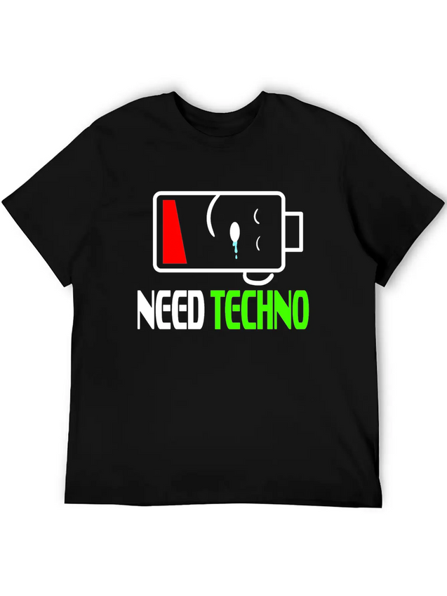A Techno Tee For Music Lovers Saying "Need Techno Comfortable Minimalist Graphic Tee – Summer Style Essential