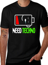 A Techno Tee For Music Lovers Saying "Need Techno Comfortable Minimalist Graphic Tee – Summer Style Essential