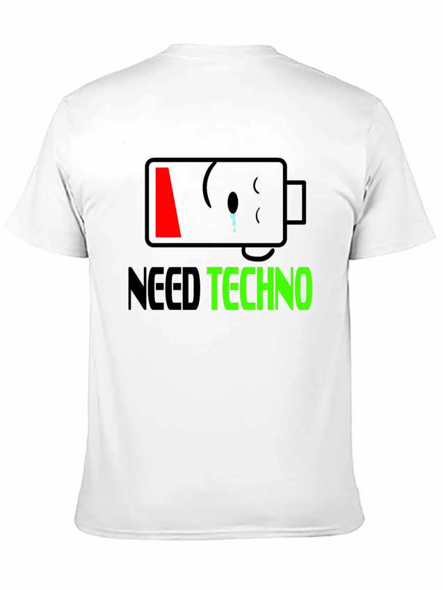A Techno Tee For Music Lovers Saying "Need Techno Comfortable Minimalist Graphic Tee – Summer Style Essential
