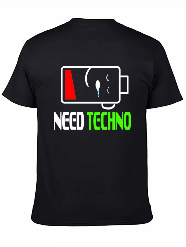 A Techno Tee For Music Lovers Saying "Need Techno Comfortable Minimalist Graphic Tee – Summer Style Essential