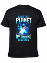 Astronaut Planets Space Earth Day Save The Planet Casual Graphic T-Shirt – Simple And Comfortable Daily Wear