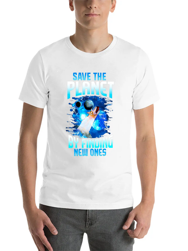 Astronaut Planets Space Earth Day Save The Planet Casual Graphic T-Shirt – Simple And Comfortable Daily Wear