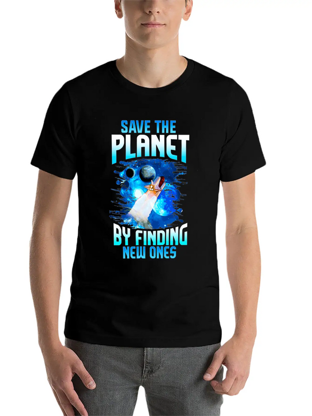Astronaut Planets Space Earth Day Save The Planet Casual Graphic T-Shirt – Simple And Comfortable Daily Wear