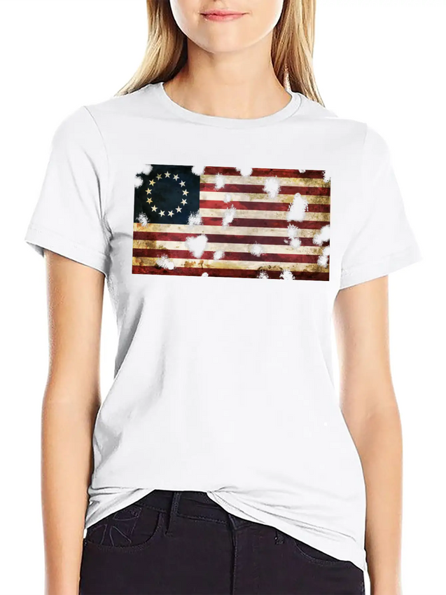 Betsy Ross Flag Casual Graphic T-Shirt – Simple And Comfortable Daily Wear