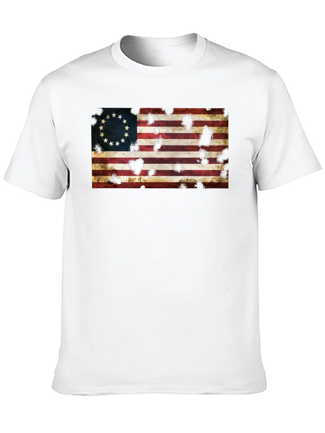 Betsy Ross Flag Casual Graphic T-Shirt – Simple And Comfortable Daily Wear