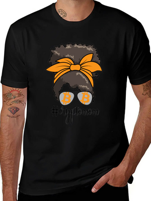 #CryptoMom Messy Bun BTC Crypto Mom Womens Bitcoin Casual Graphic T-Shirt – Simple And Comfortable Daily Wear