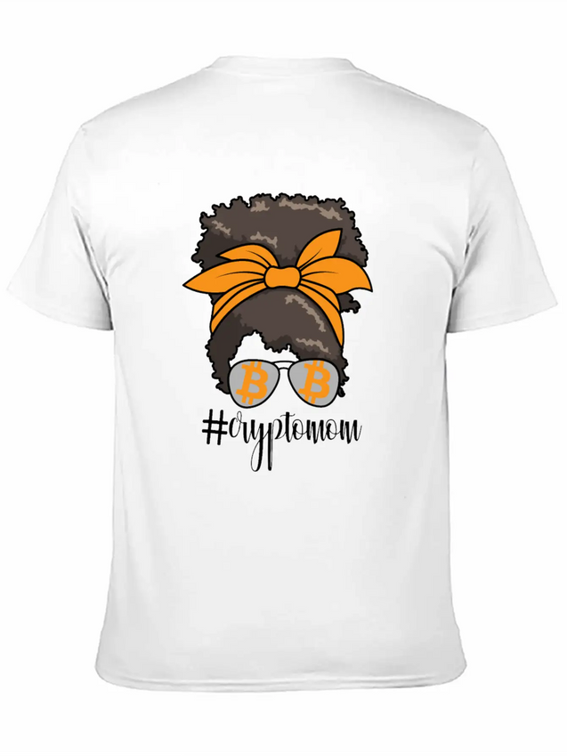 #CryptoMom Messy Bun BTC Crypto Mom Womens Bitcoin Casual Graphic T-Shirt – Simple And Comfortable Daily Wear