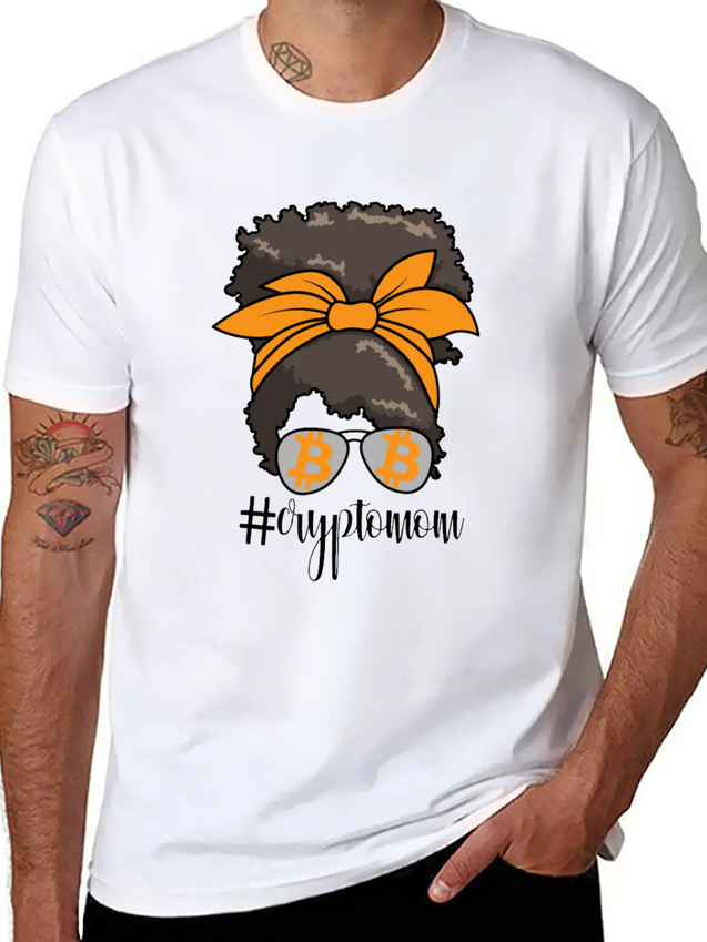 #CryptoMom Messy Bun BTC Crypto Mom Womens Bitcoin Casual Graphic T-Shirt – Simple And Comfortable Daily Wear