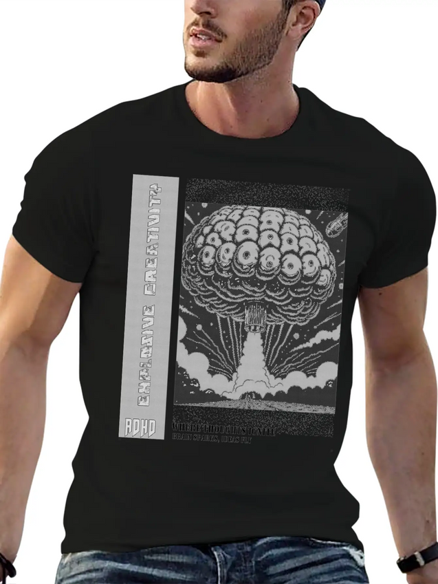 "Explosive Creativity - ADHD, Brain Sparks, Ideas Comfortable Minimalist Graphic Tee – Summer Style Essential