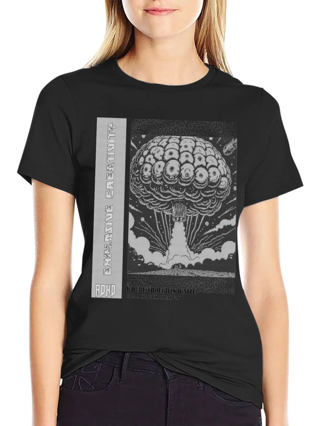 "Explosive Creativity - ADHD, Brain Sparks, Ideas Comfortable Minimalist Graphic Tee – Summer Style Essential