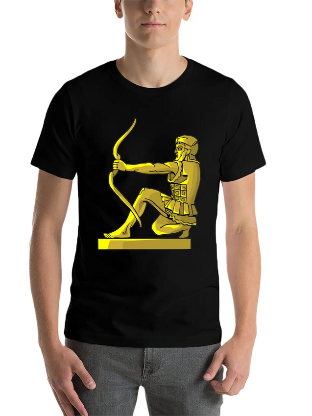 Golden Statue 4 Casual Graphic T-Shirt – Simple And Comfortable Daily Wear