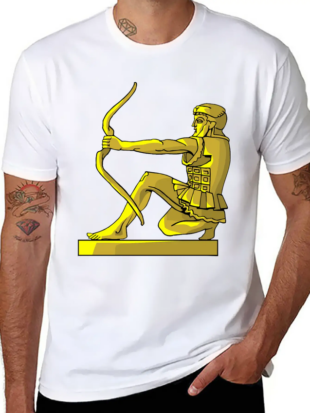 Golden Statue 4 Casual Graphic T-Shirt – Simple And Comfortable Daily Wear